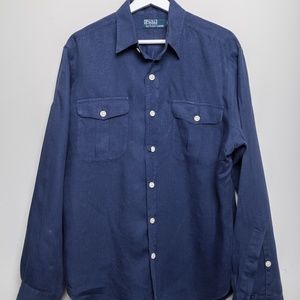 Ralph Lauren Long Sleeve Mens Sport Shirt Sz M